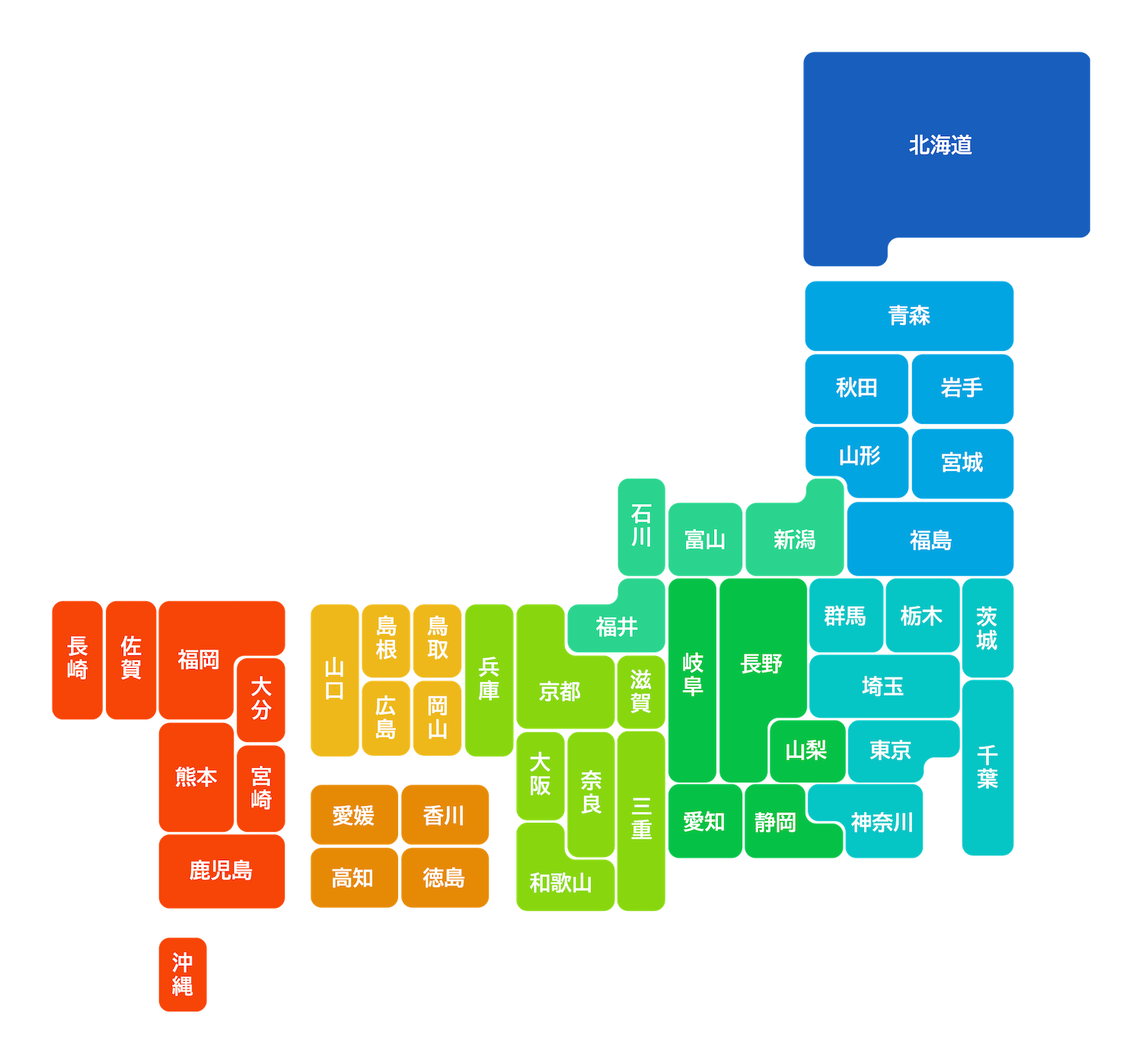 47都道府県の地図から体験談を探す